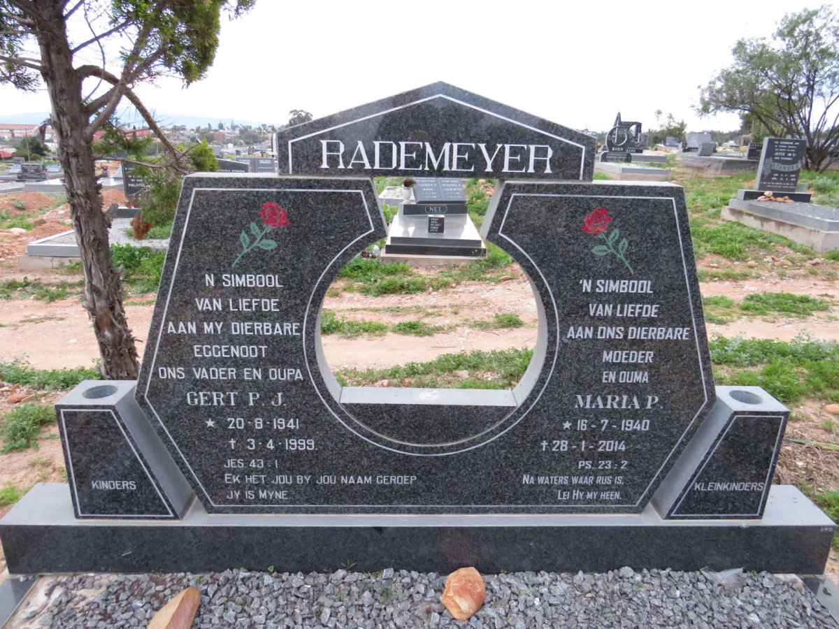RADEMEYER Gert P.J. 1941-1999 & Maria P. 1940-2014
