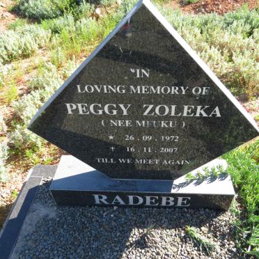 RADEBE Peggy Zoleka nee MFUKU 1972-2007