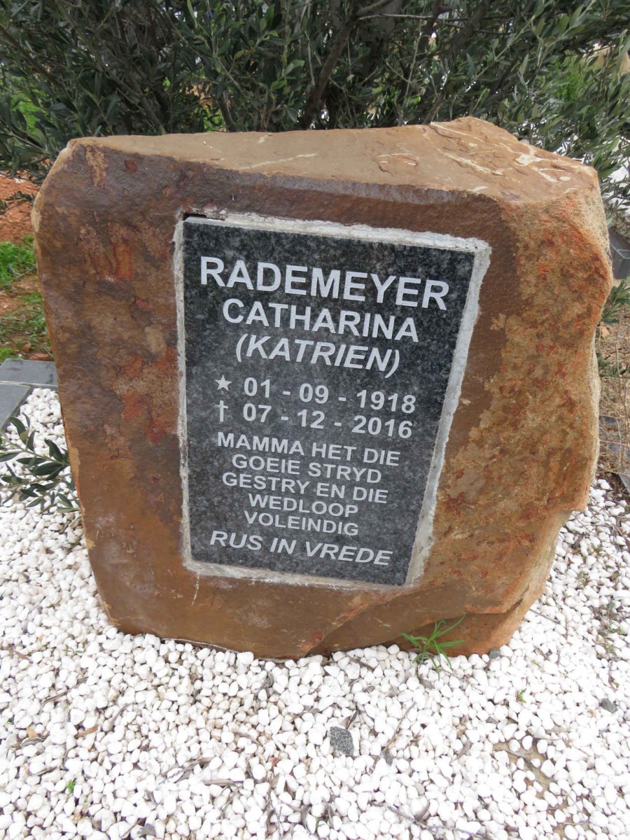 RADEMEYER Catharina 1918-2016