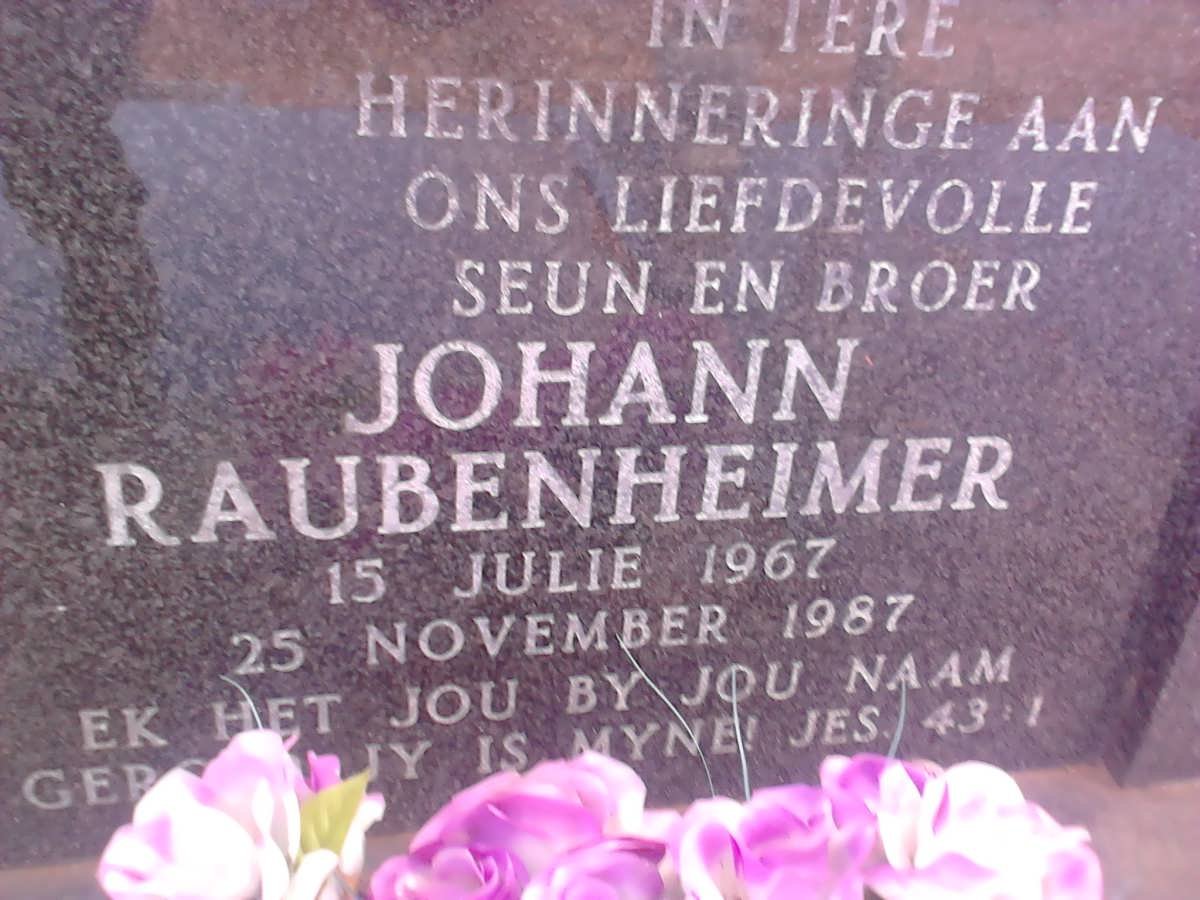RAUBENHEIMER Johann 1967-1987