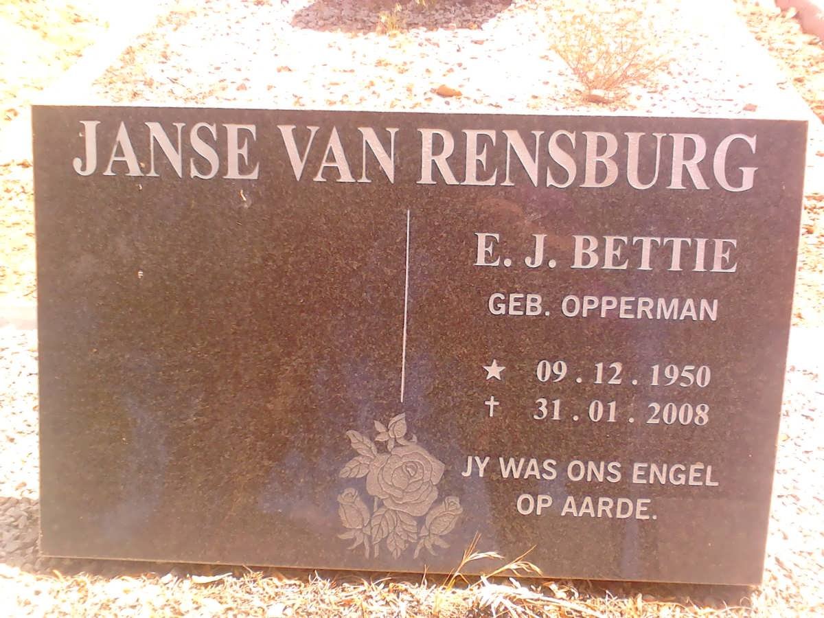 RENSBURG E.J., Janse van nee OPPERMAN 1950-2008