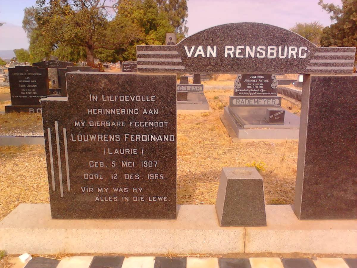 RENSBURG Louwrens Ferdinand, van 1907-1965