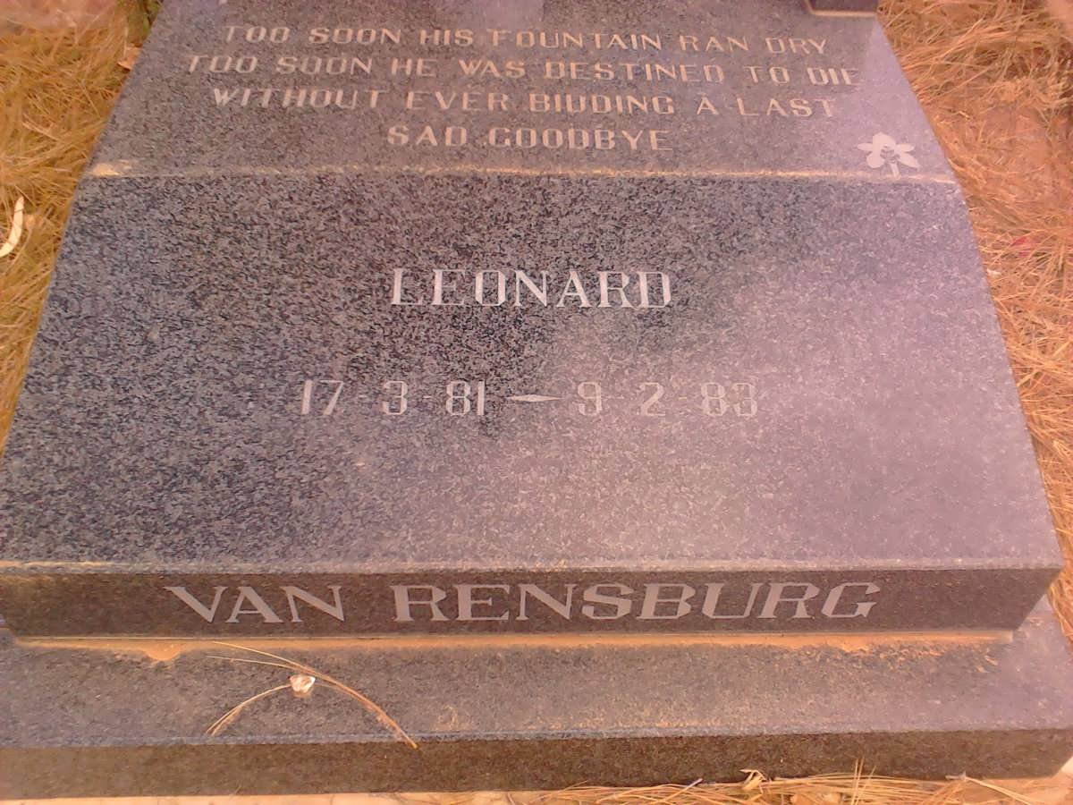 RENSBURG Leonard, van 1981-1983