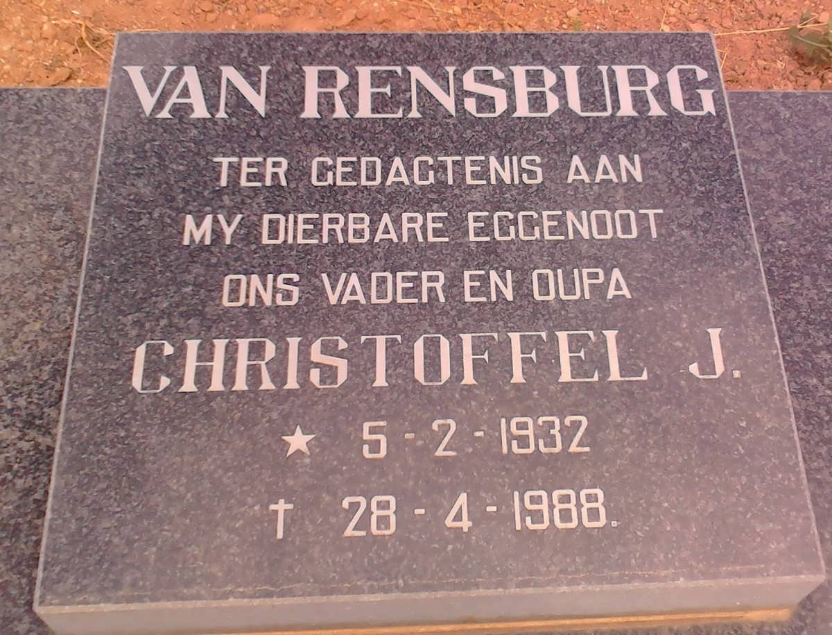 RENSBURG Christoffel J., van 1932-1988