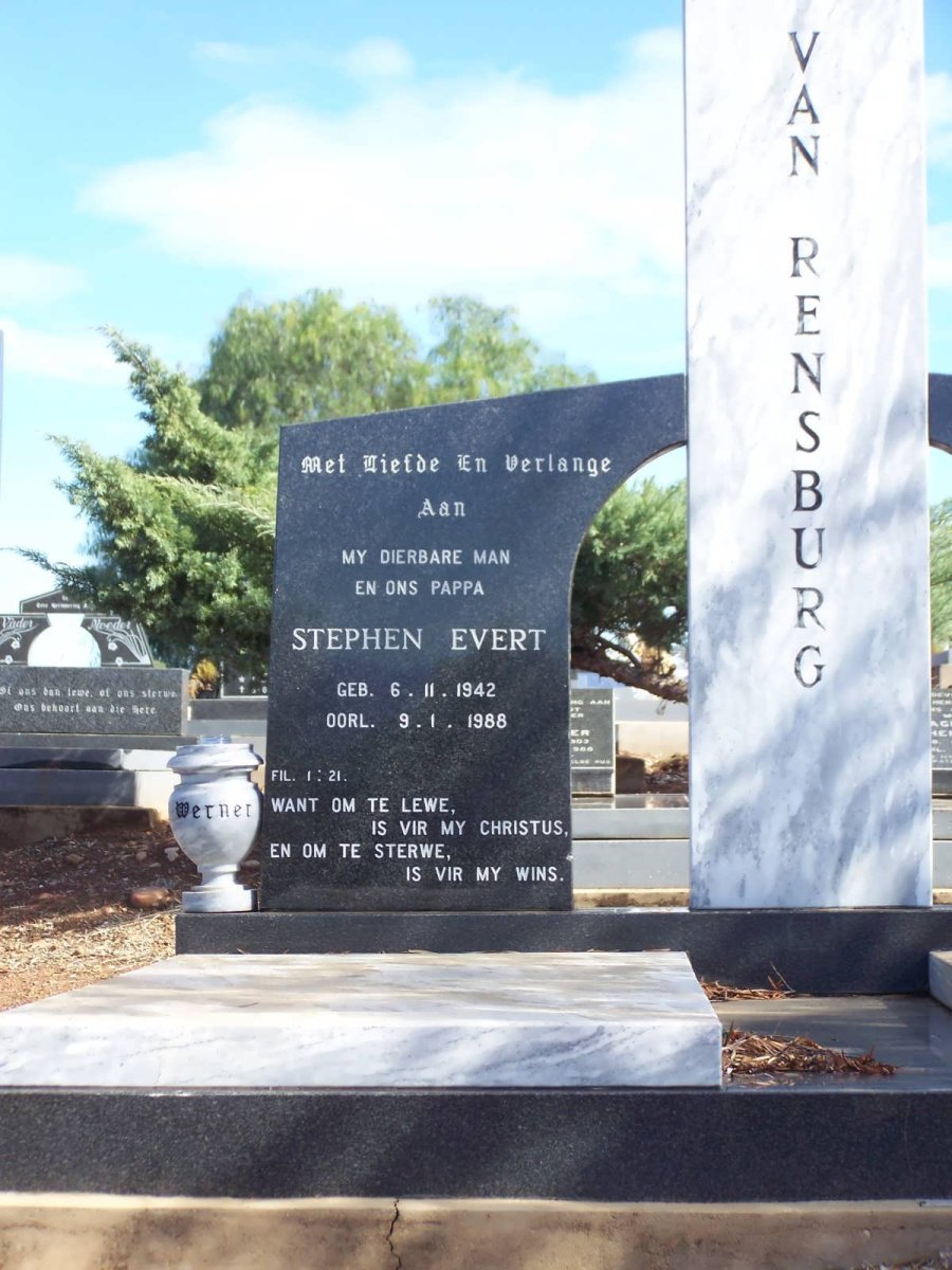 RENSBURG Stephen Evert, van 1942-1988