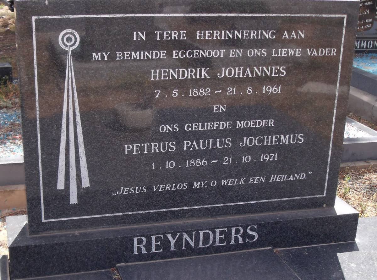 REYNDERS Hendrik Johannes 1882-1961 &amp; Petrus Paulus Jochemus 1886-1971