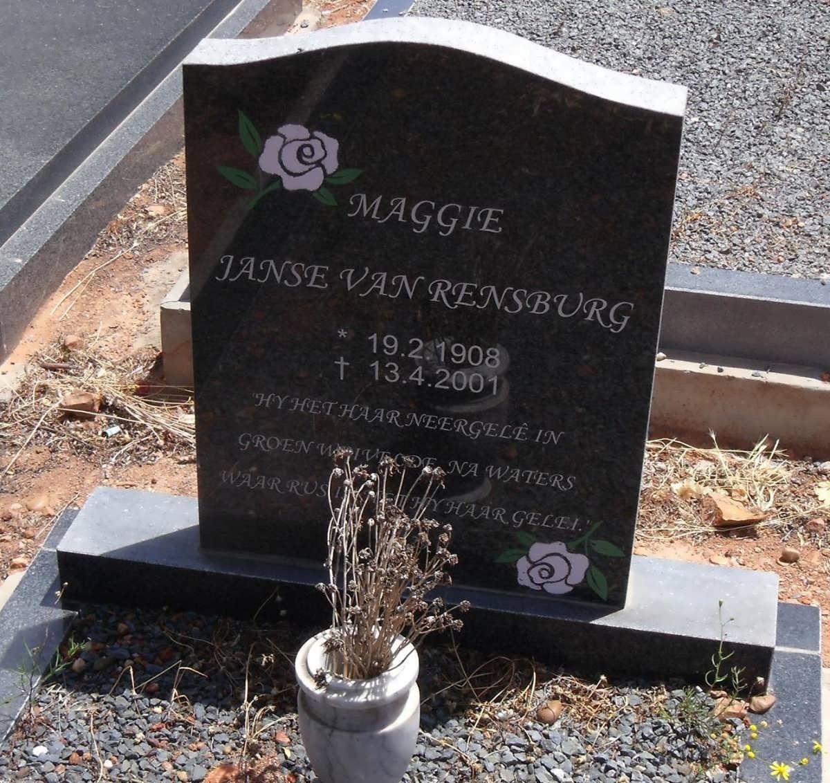 RENSBURG Maggie, Janse van 1908-2001