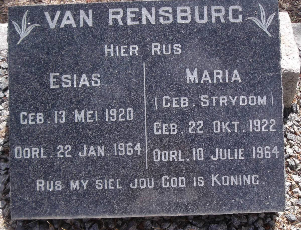 RENSBURG Esias, van 1920-1964 &amp; Maria STRYDOM 1922-1964