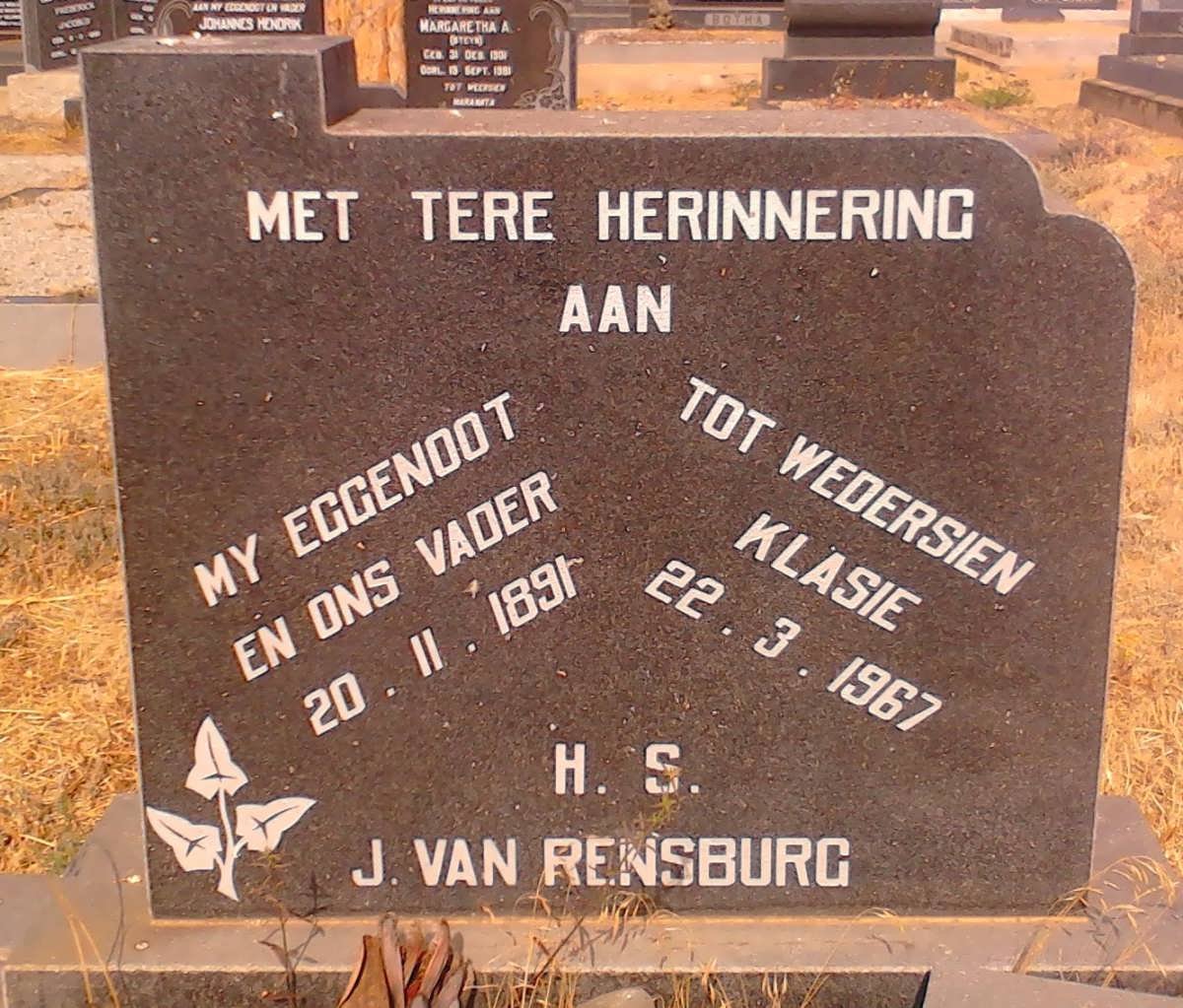 RENSBURG H.S., van 1891-1967