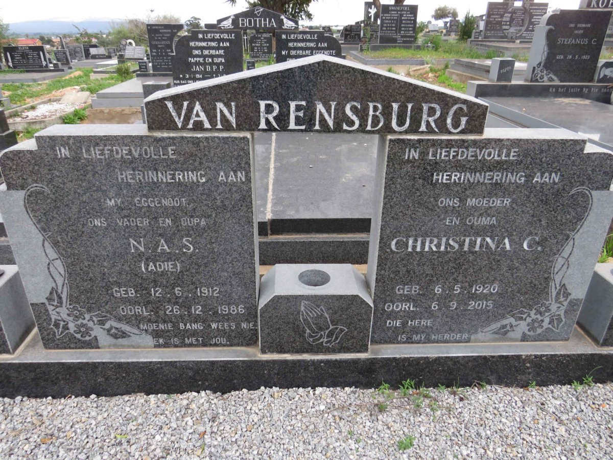 RENSBURG N.A.S., van 1912-1986 & Christina C. 1920-2015