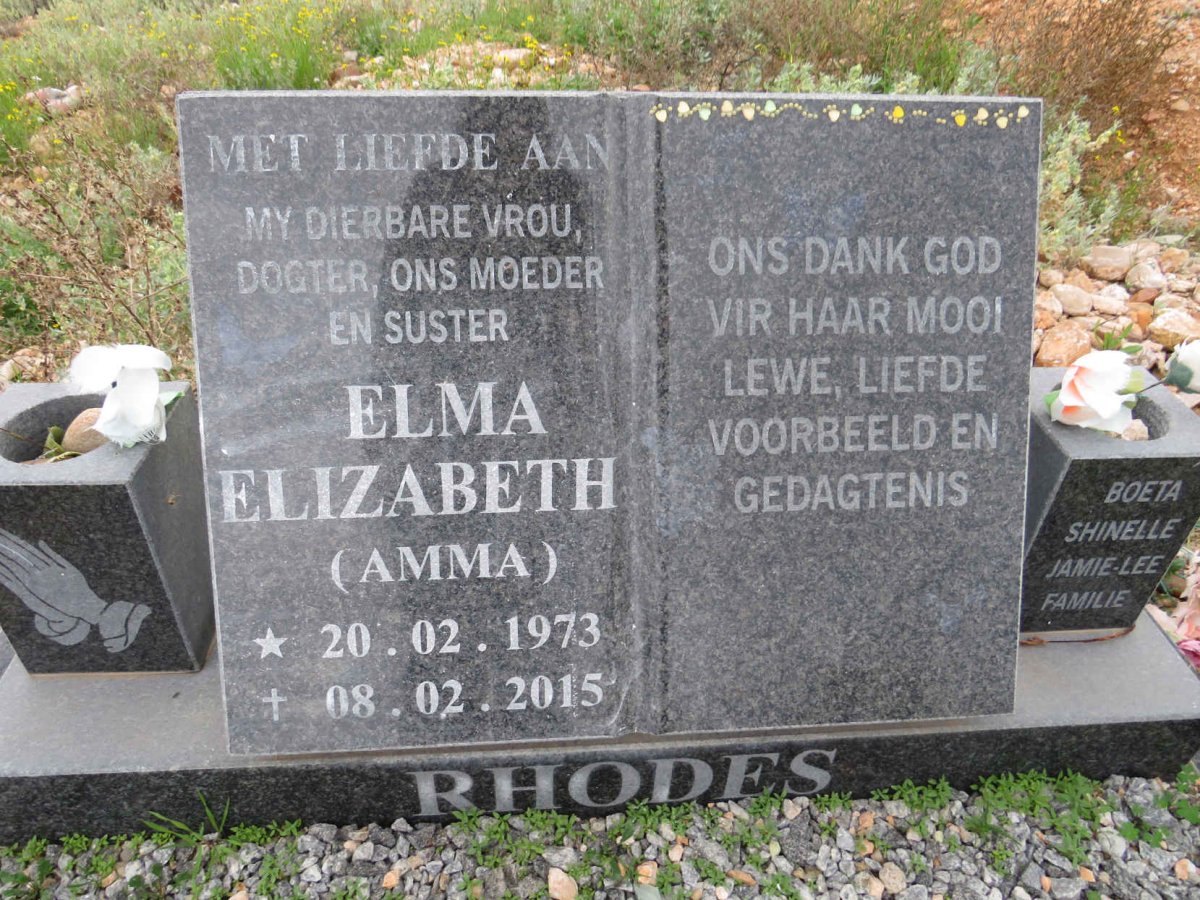 RHODES Elma Elizabeth 1973-2015
