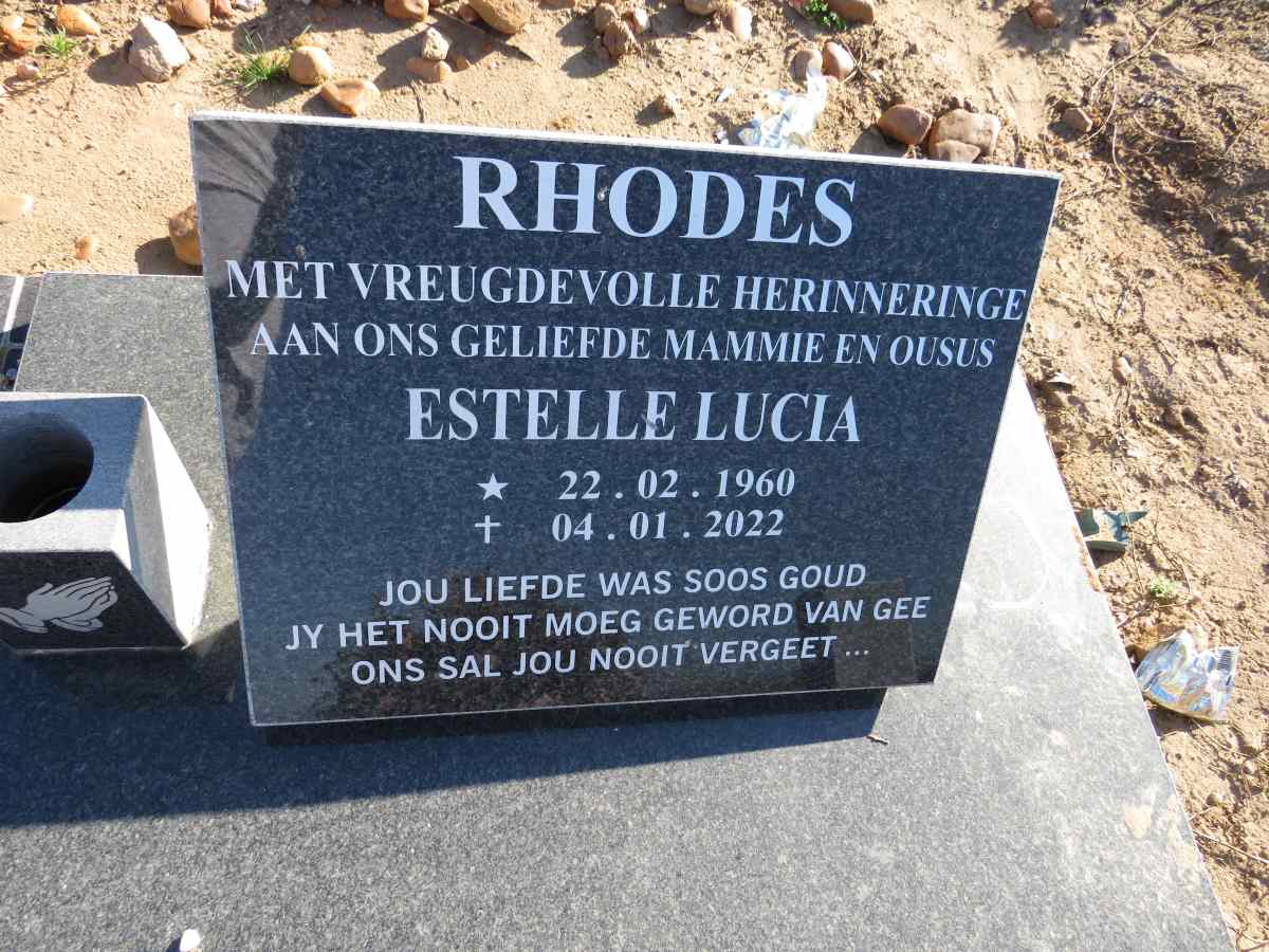 RHODES Estelle Lucia 1960-2022