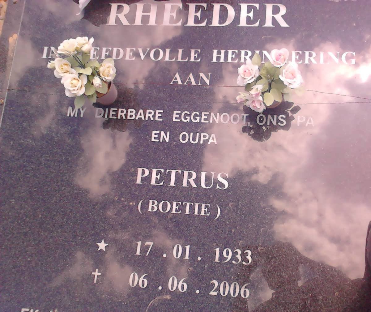 RHEEDER Petrus 1933-2006