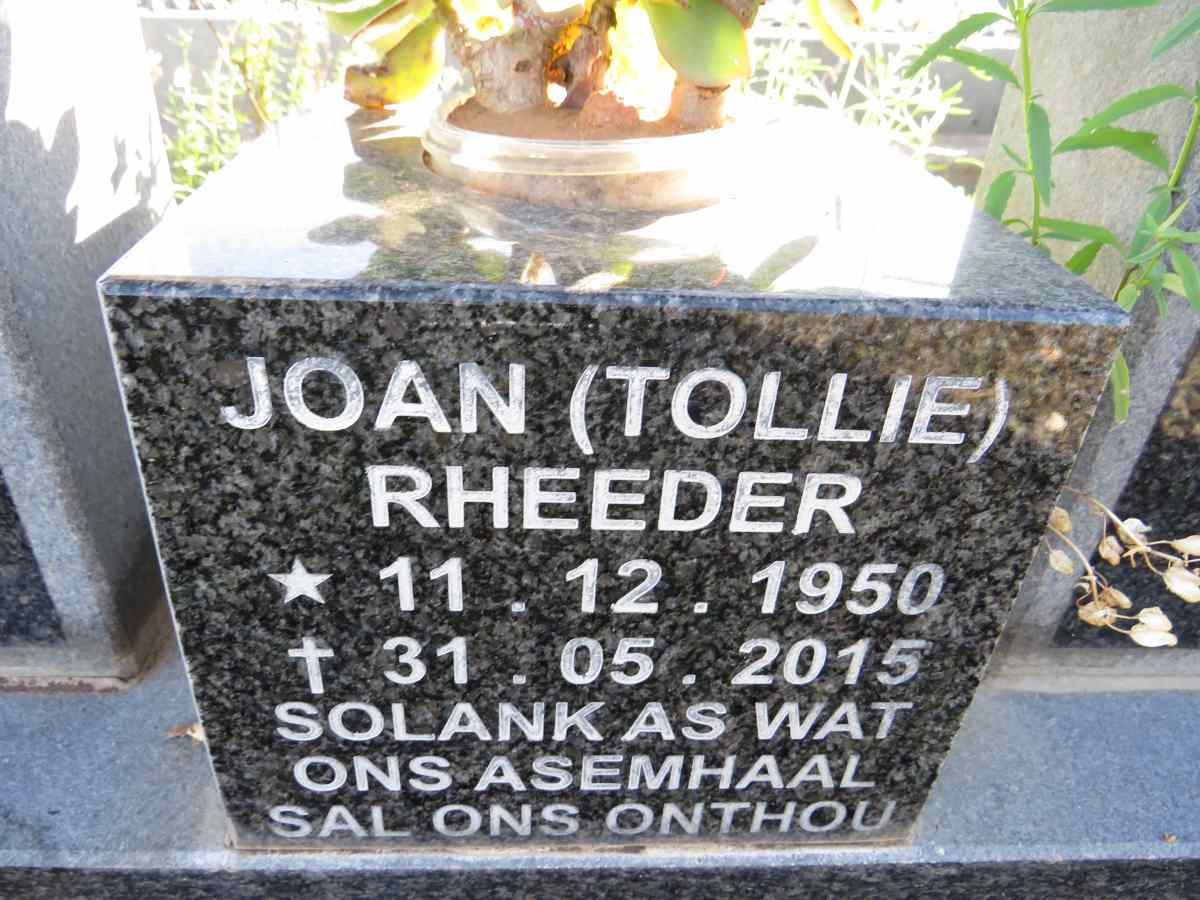 RHEEDER Joan 1950-2015