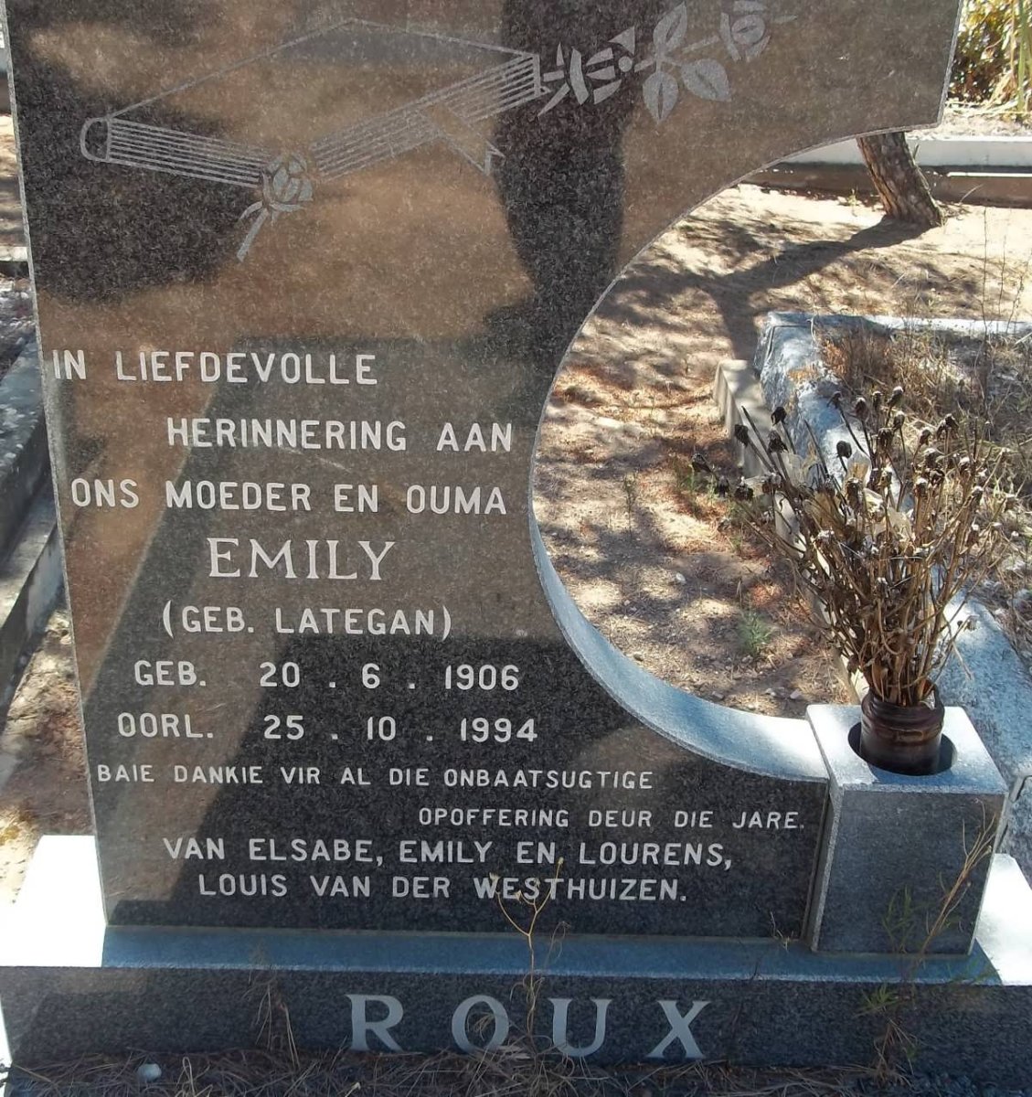 ROUX Emily nee LATEGAN 1906-1994