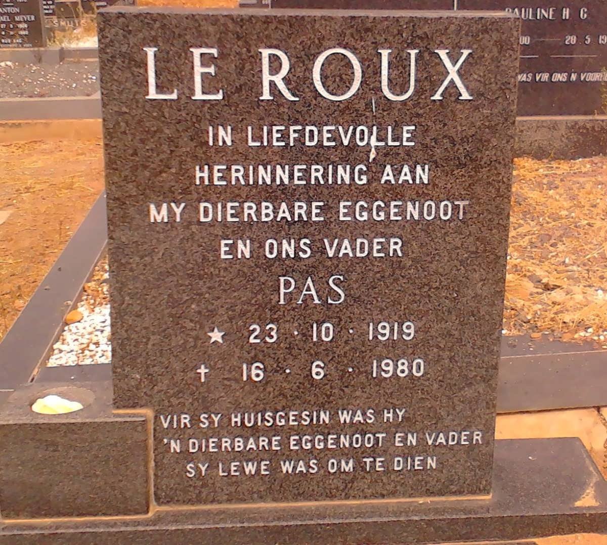 ROUX Pas, le 1919-1980