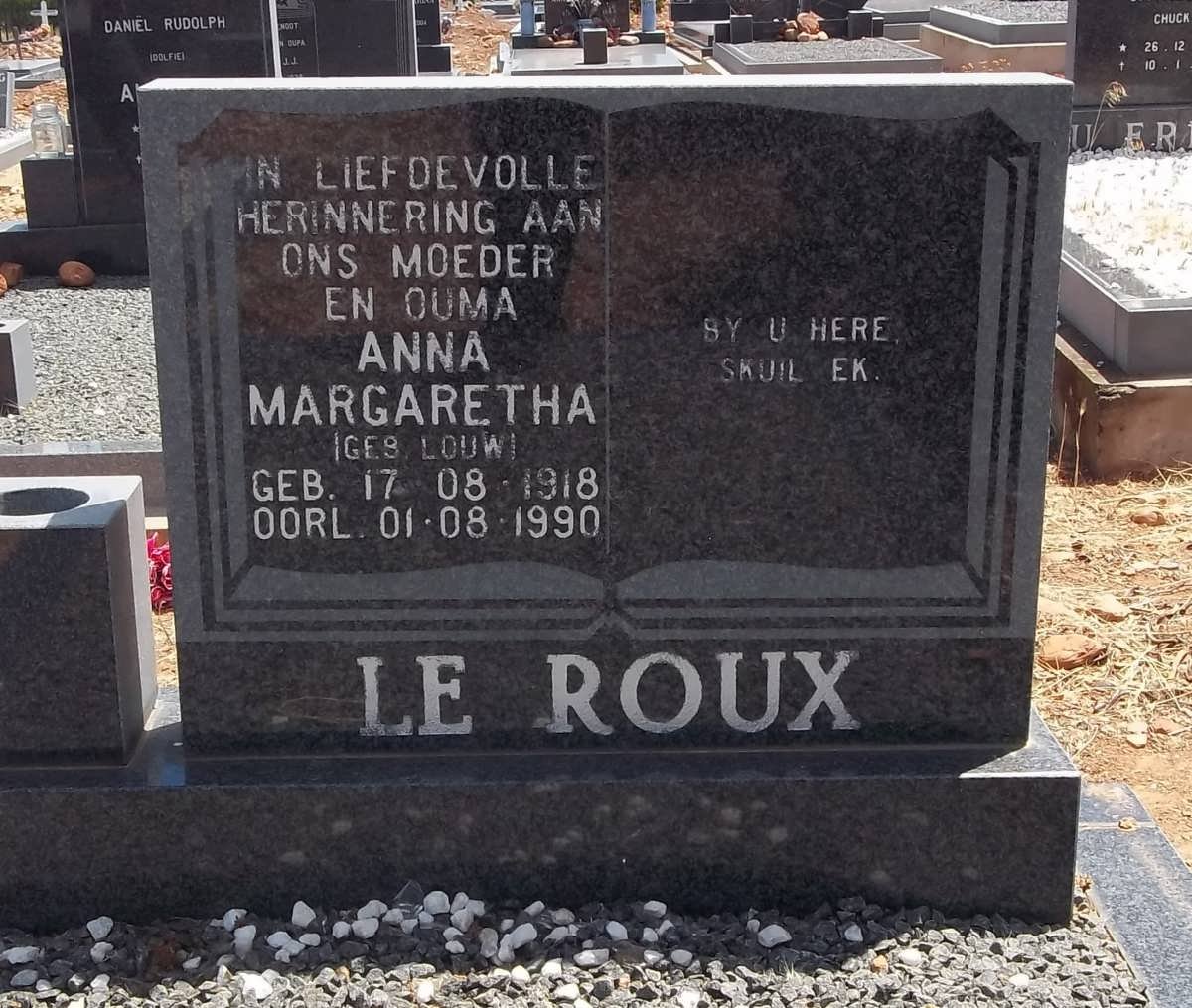ROUX Anna Margaretha nee LOUW, le 1918-1990