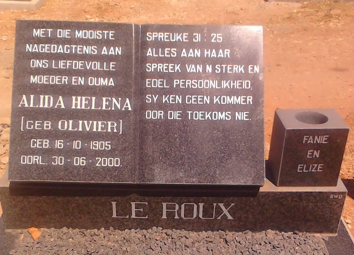 ROUX Alida Helena, le nee OLIVIER 1905-2000