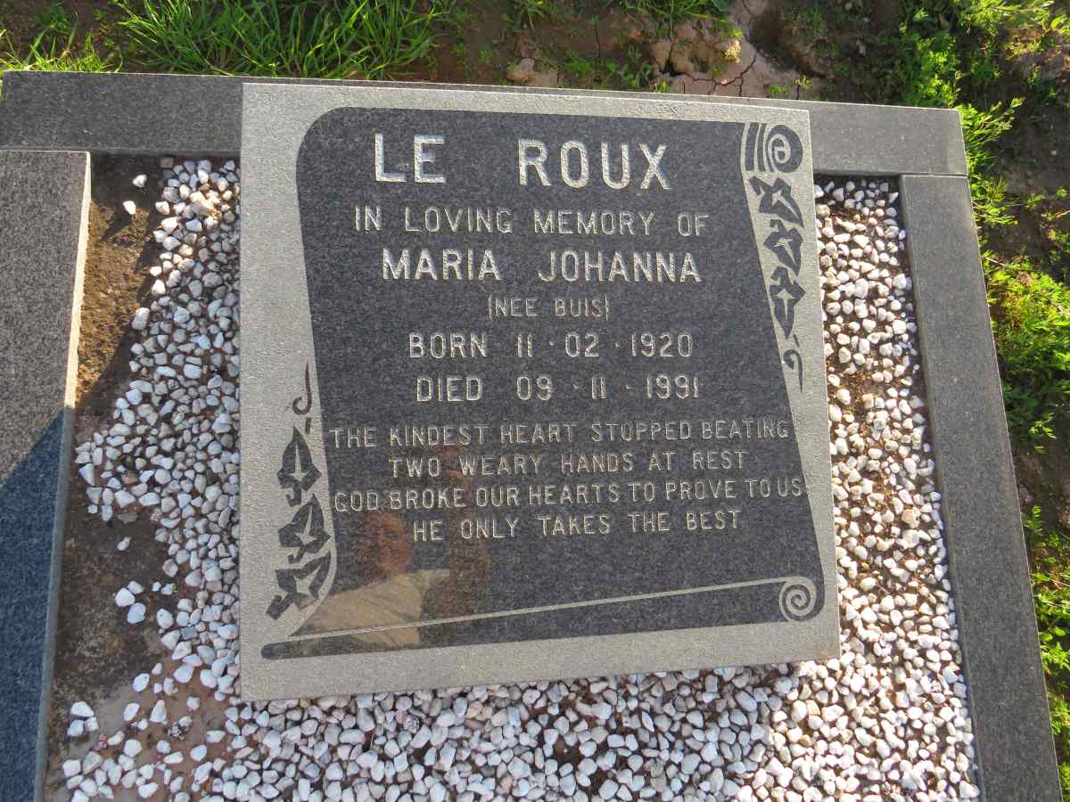 ROUX Maria Johanna, le nee BUIS 1920-1991