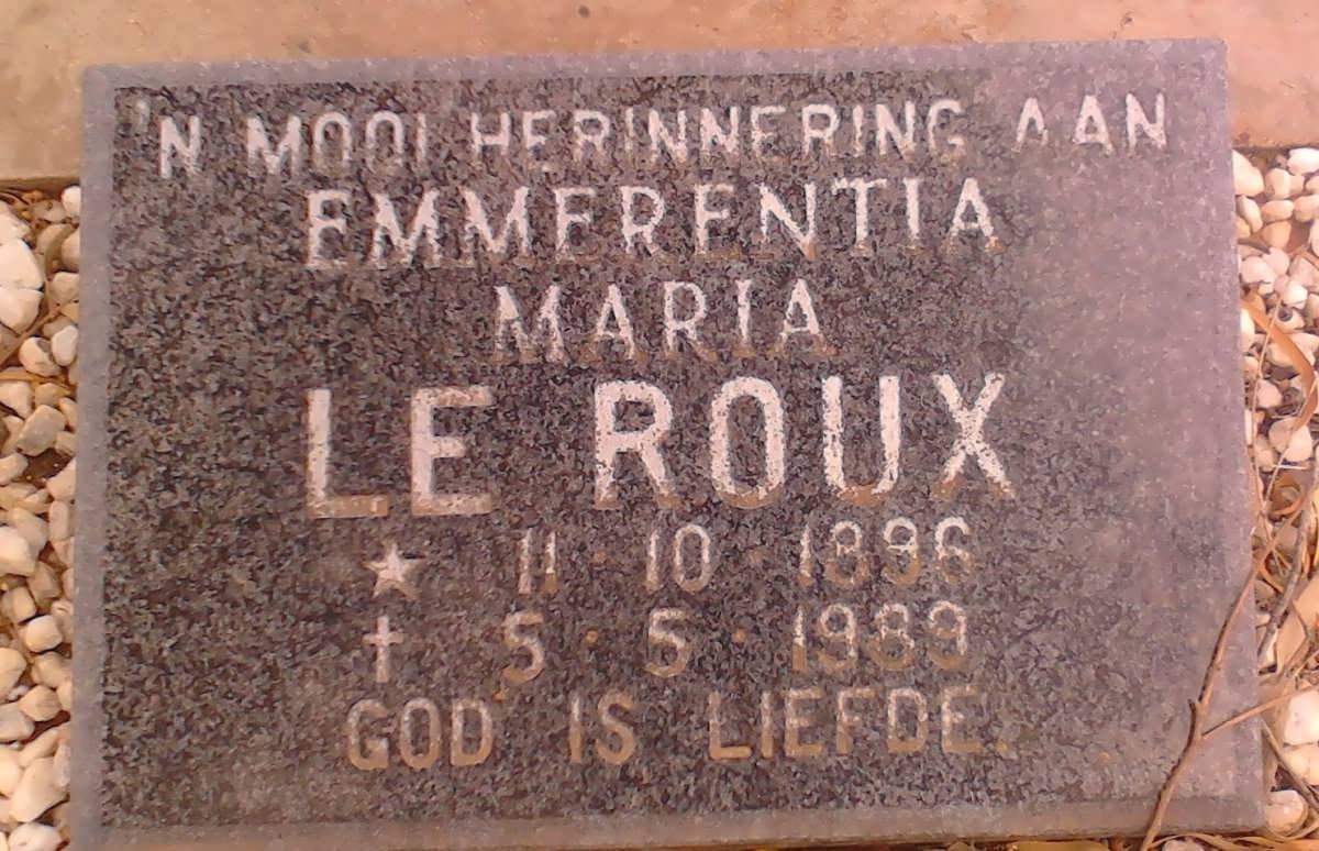 ROUX Emmerentia Maria, le 1896-1989