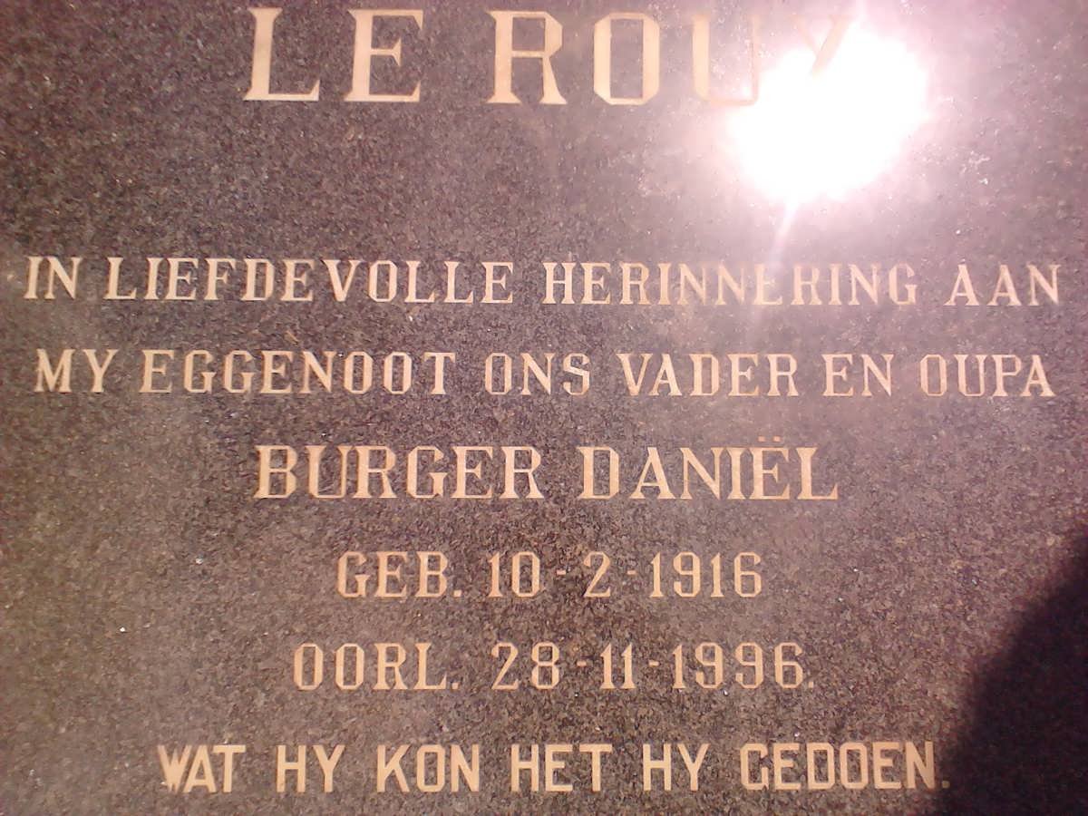 ROUX Burger Daniel, le 1916-1996