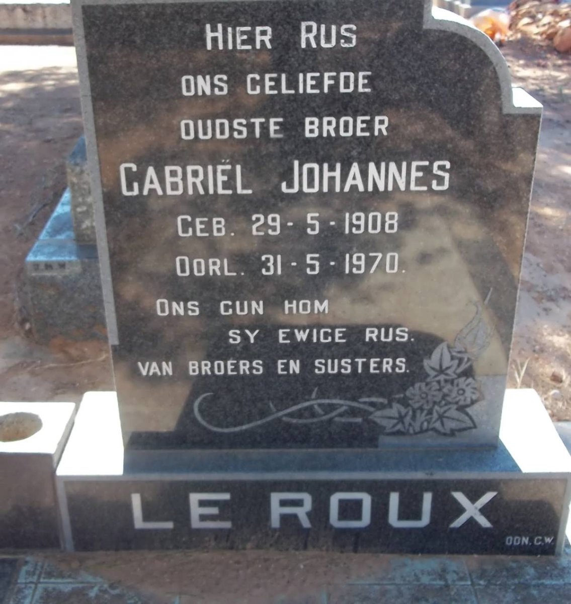 ROUX Gabriël Johannes, le 1908-1970