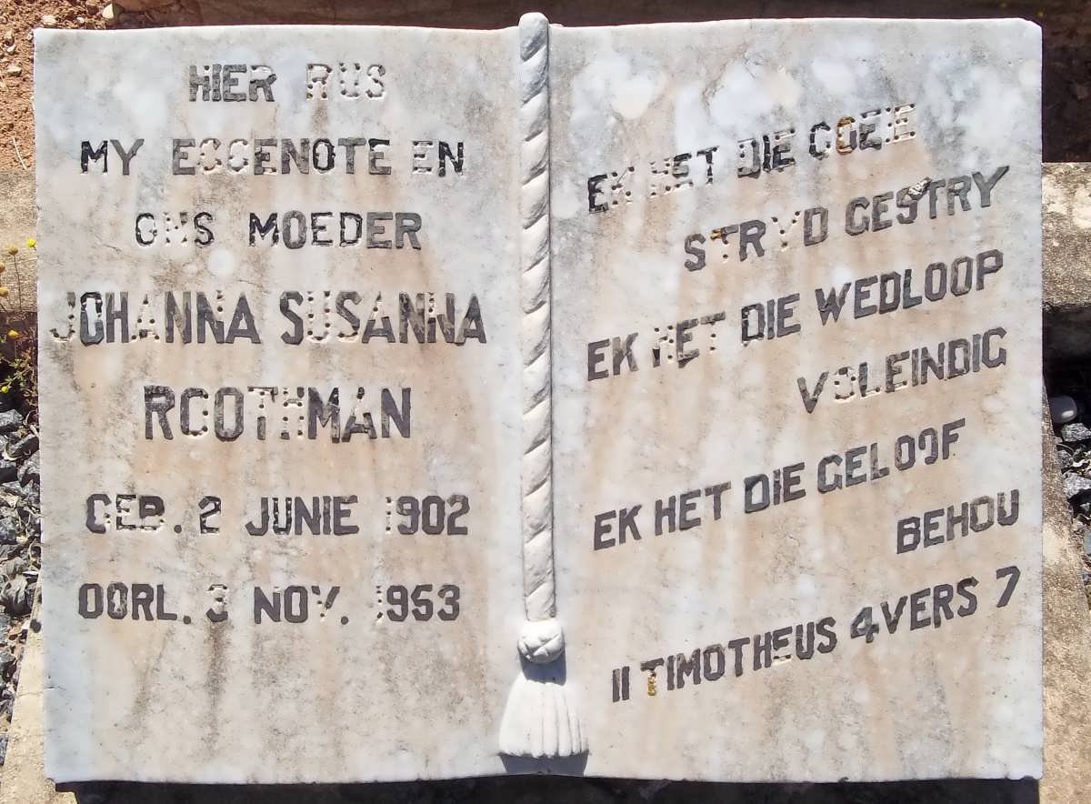 ROOTHMAN Johanna Susanna 1902-1953