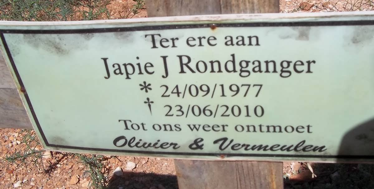 RONDGANGER Japie J. 1977-2010