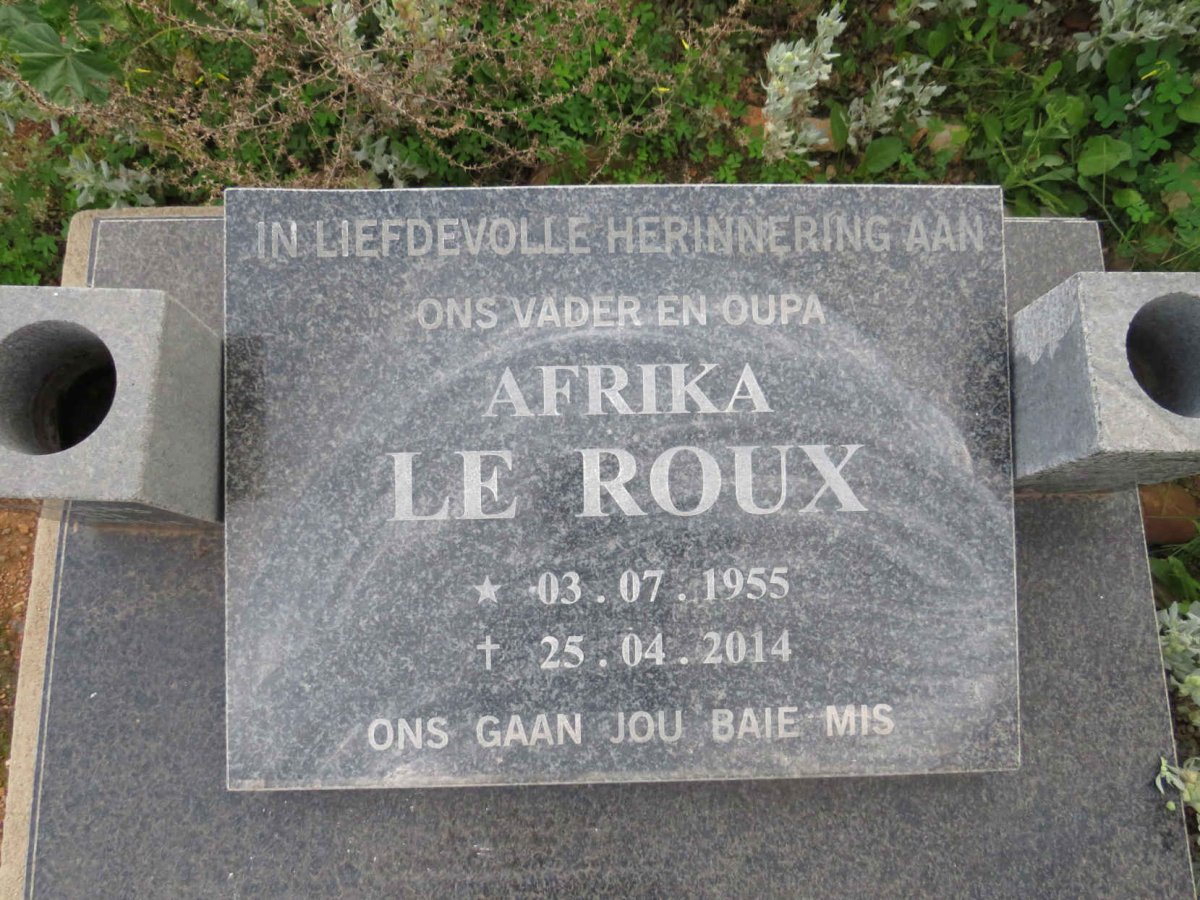 ROUX Afrika, le 1955-2014