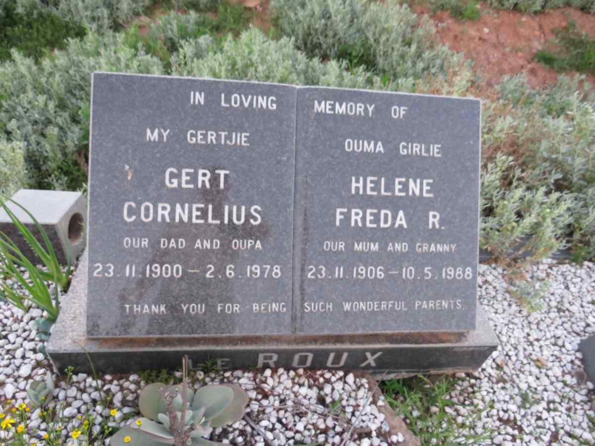 ROUX Gert Cornelius, le 1900-1978 & Helene Freda R. 1906-1988