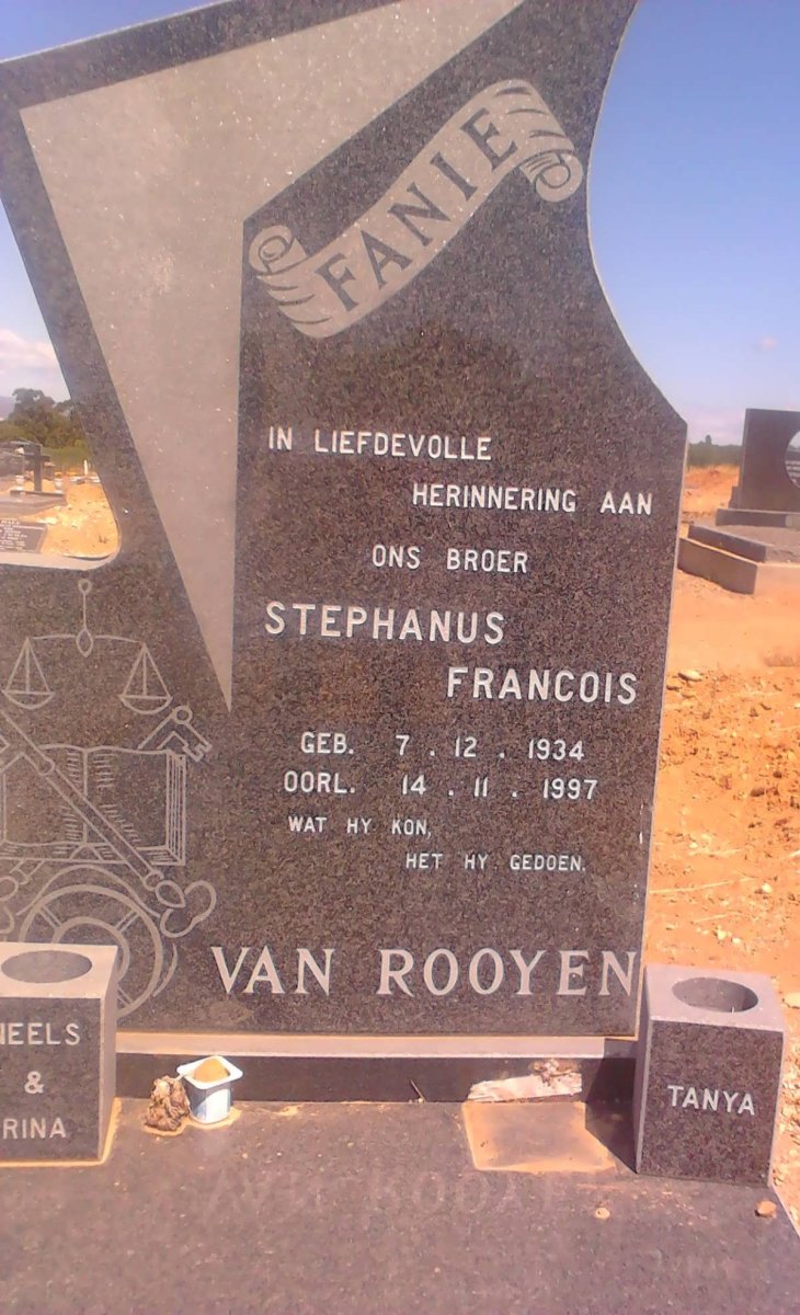 ROOYEN Stephanus Francois, van 1934-1997