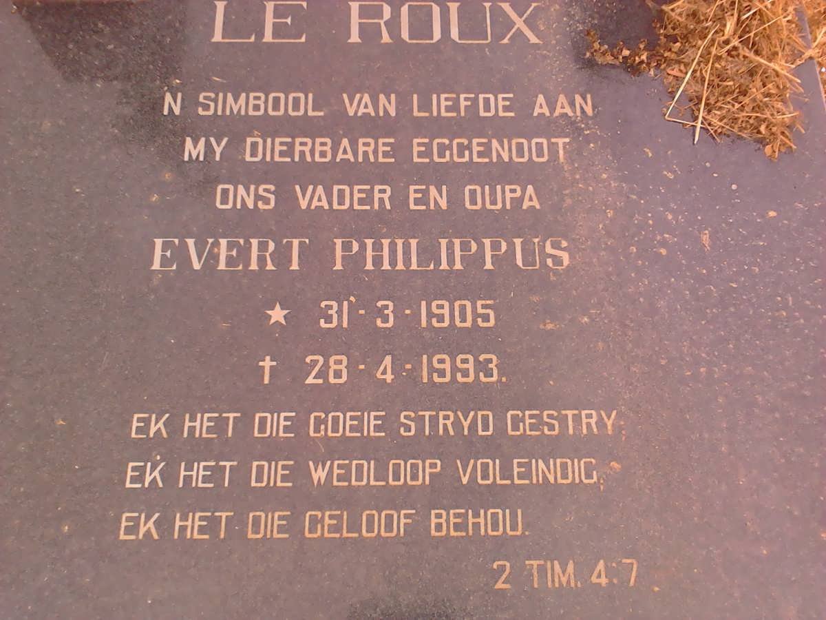 ROUX Evert Phlippus, le 1905-1993