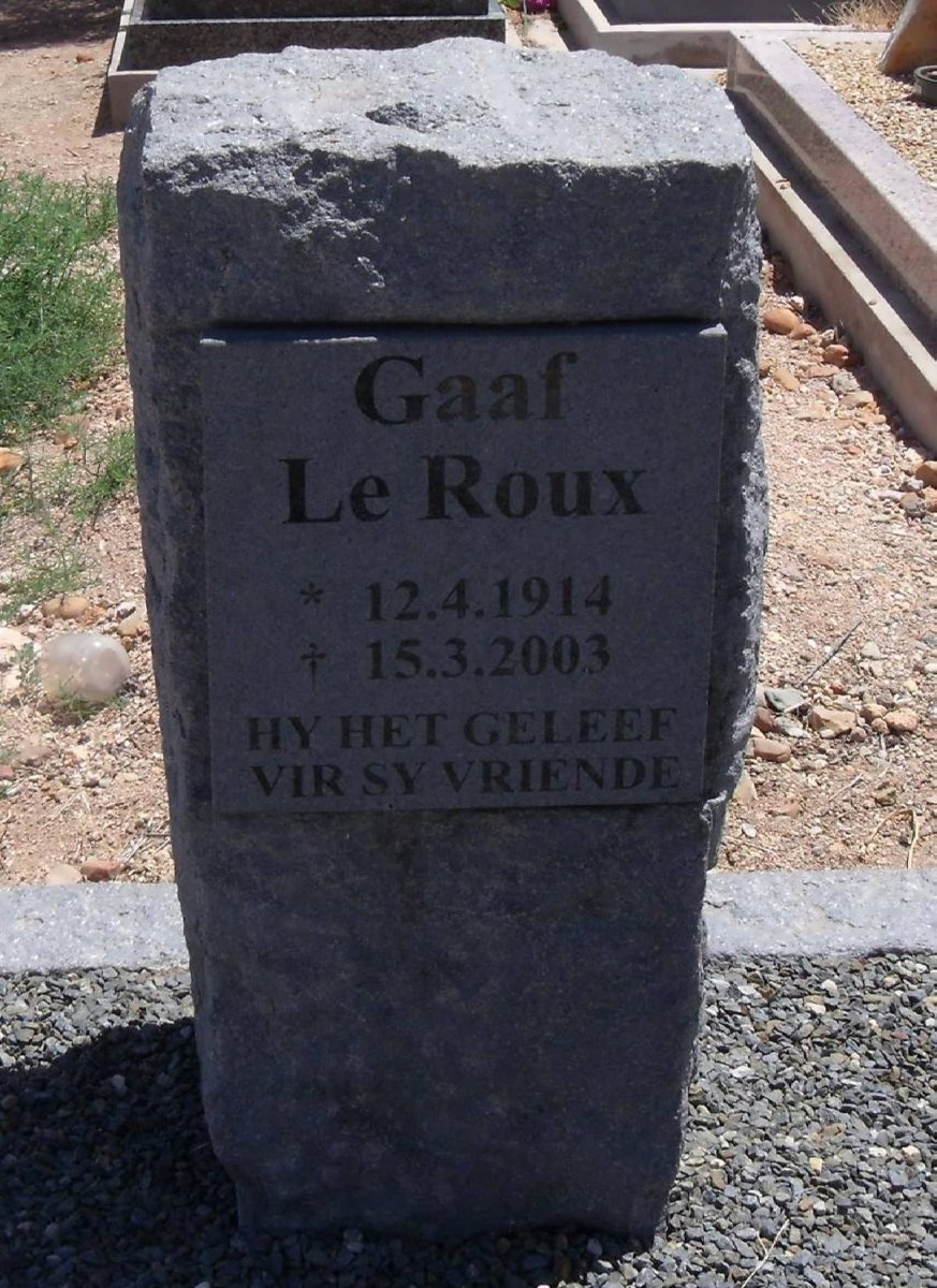 ROUX Gaaf, le 1914-2003