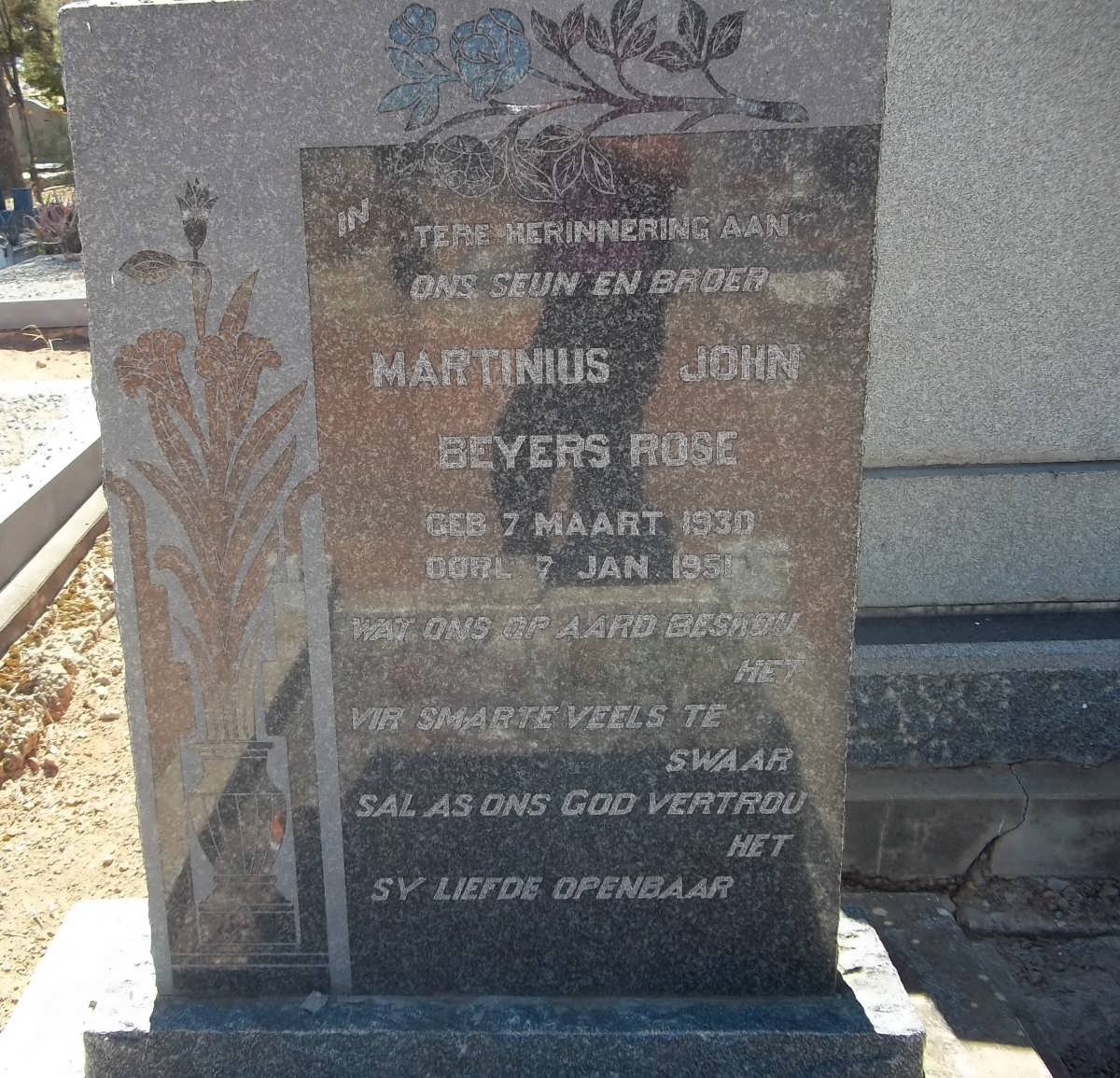 ROSE Martinius John Beyers 1930-1951