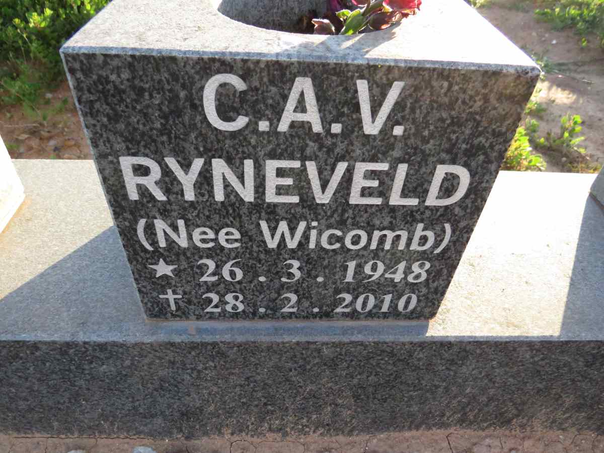 RYNEVELD C.A.V. nee WICOMB 1948-2010