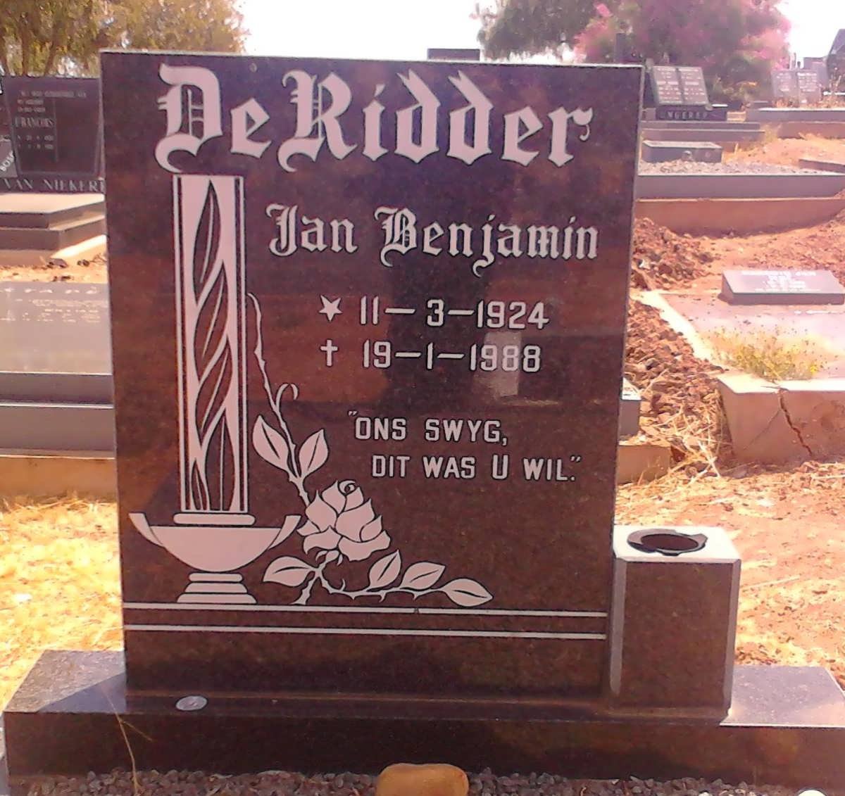 RIDDER Jan Benjamin, de 1924-1988