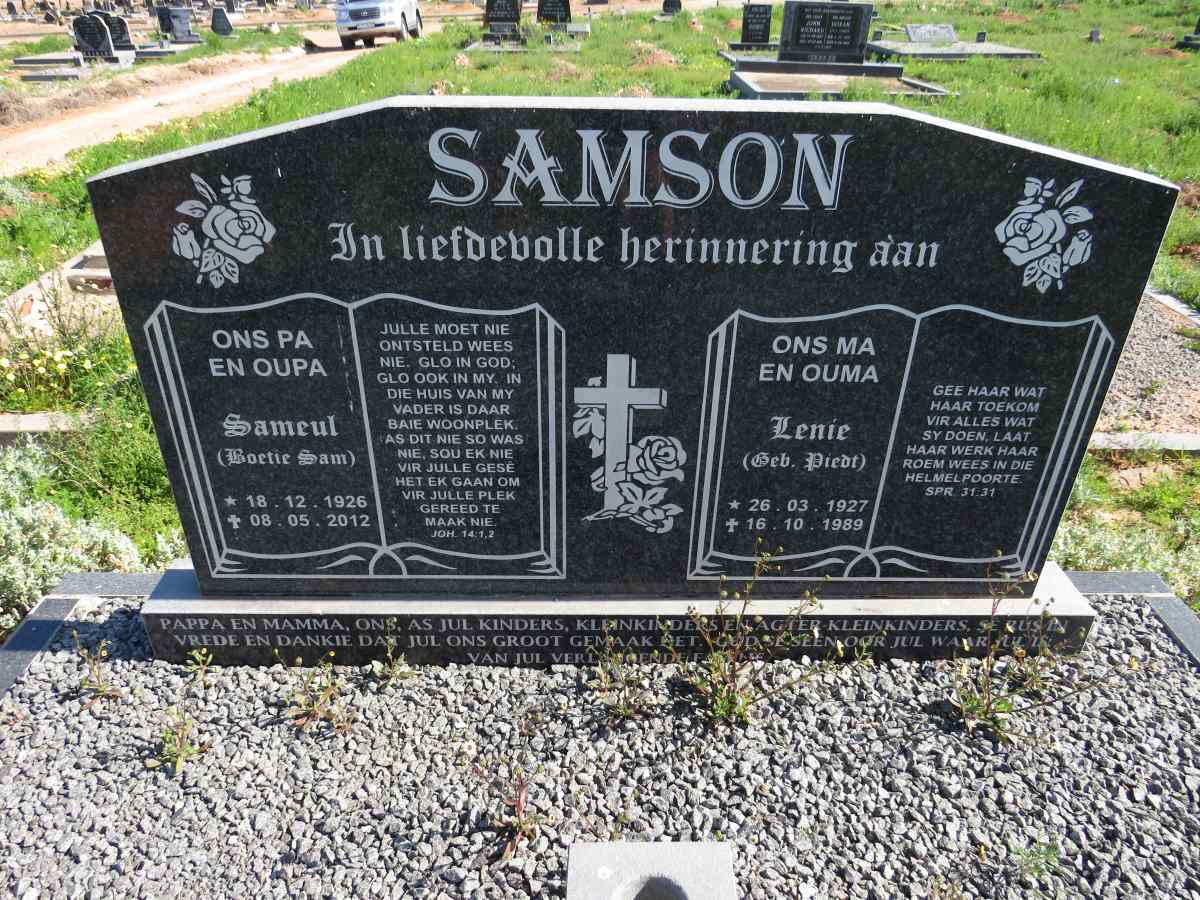 SAMSON Sameul 1926-2012 & Lenie PIEDT 1927-1989