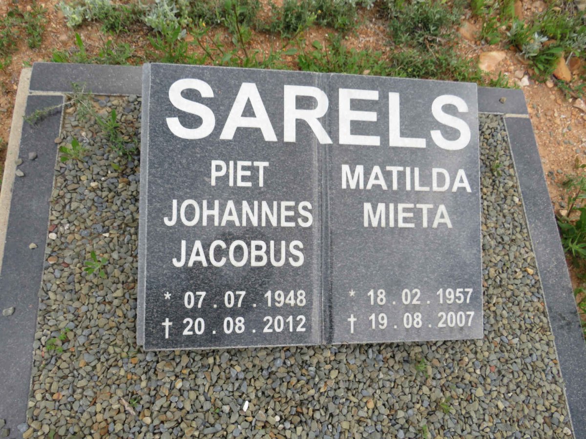 SARELS Piet Johannes Jacobus 1948-2012 & Matilda Mieta 1957-2007
