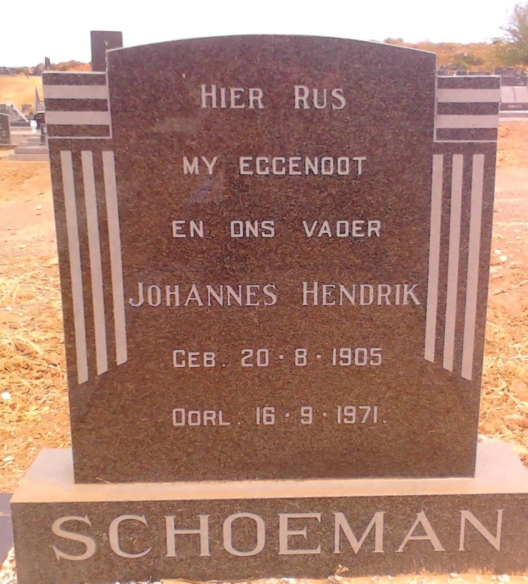 SCHOEMAN Johannes Hendrik 1905-1971