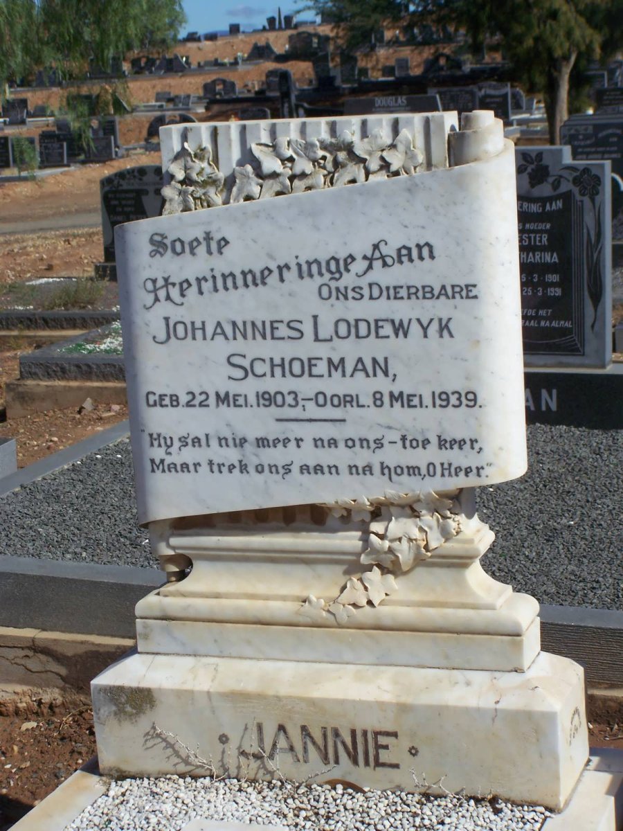 SCHOEMAN Johannes Lodewyk 1903-1939