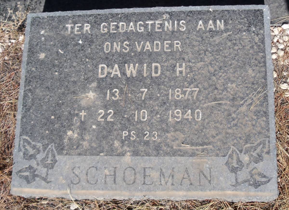 SCHOEMAN Dawid H. 1877-1940