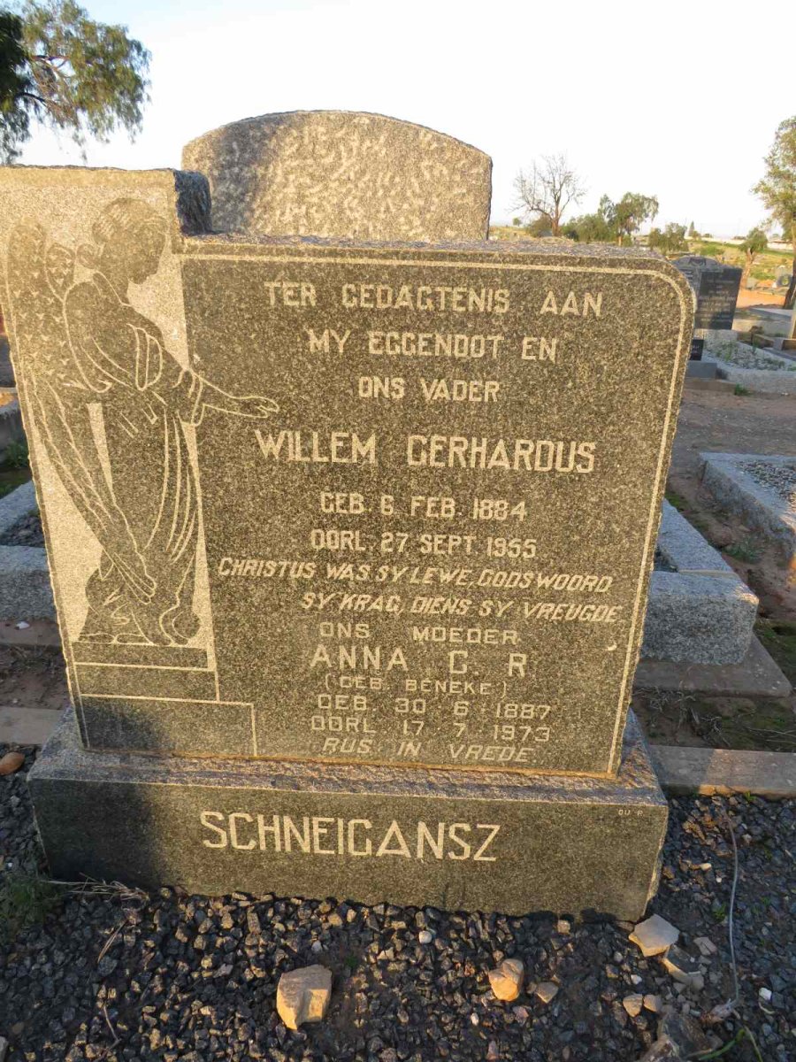 SCHNEIGANSZ Willem Gerhardus 1884-1955 & Anna C.R. BENEKE 1887-1973