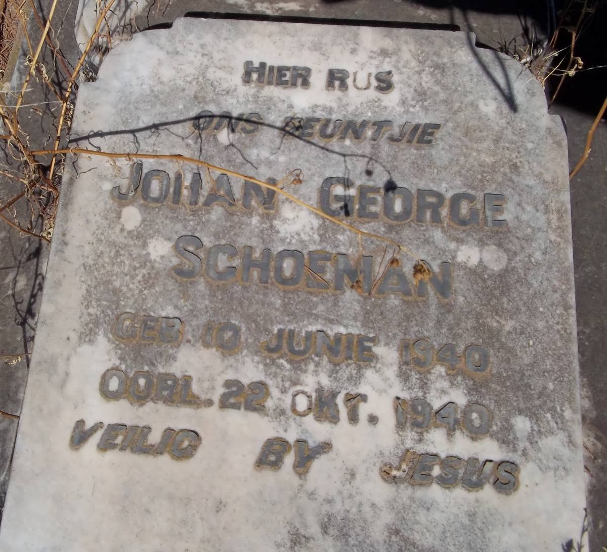 SCHOEMAN Johan George 1940-1940