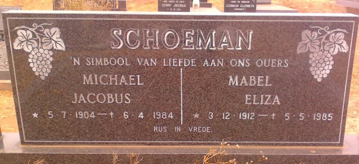 SCHOEMAN Michael Jacobus 1904-1984 &amp; Mabel Eliza 1912-1985