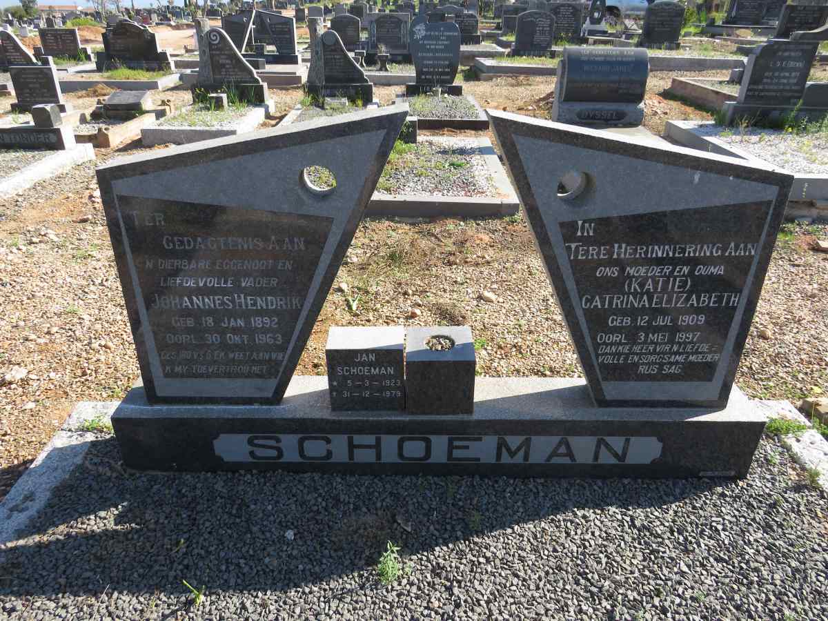 SCHOEMAN Johannes Hendrik 1892-1963 & Catrina Elizabeth 1909-1997 :: SCHOEMAN Jan 1923-1979