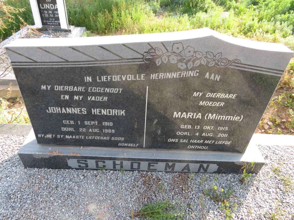 SCHOEMAN Johannes Hendrik 1910-1969 & Maria 1915-2011