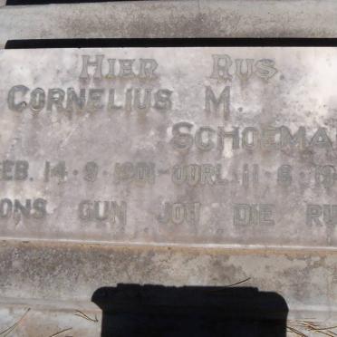 SCHOEMAN Cornelius M. 1901-1949