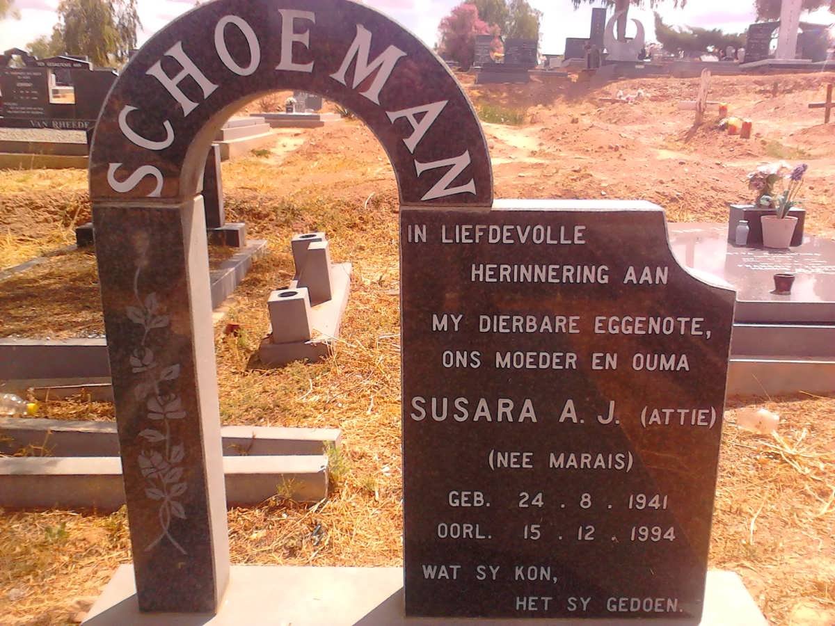 SCHOEMAN Susara A.J. nee MARAIS 1941-1994