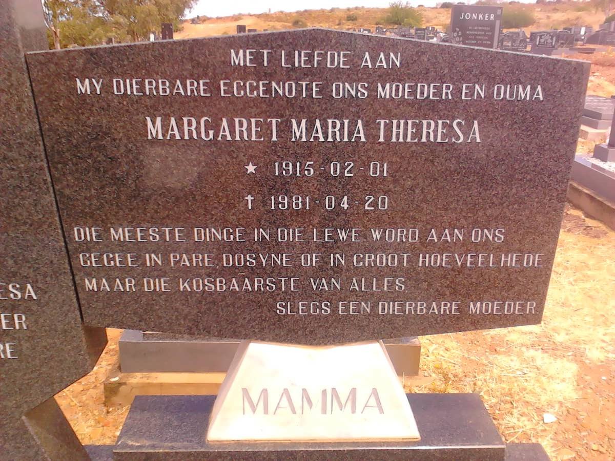 SCHOEMAN Margaret Maria Threresa 1915-1981