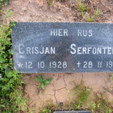 SERFONTEIN Crisjan 1928-1987